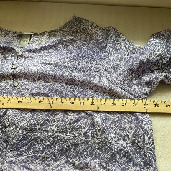 Catherines Shirt Women 1X 18/20W Purple Geometric Print Flowy Lightweight Top - Picture 7 of 9